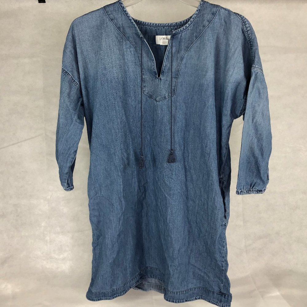 NWT Ann Taylor LOFT Lounge Dress Size Large Tie Ne